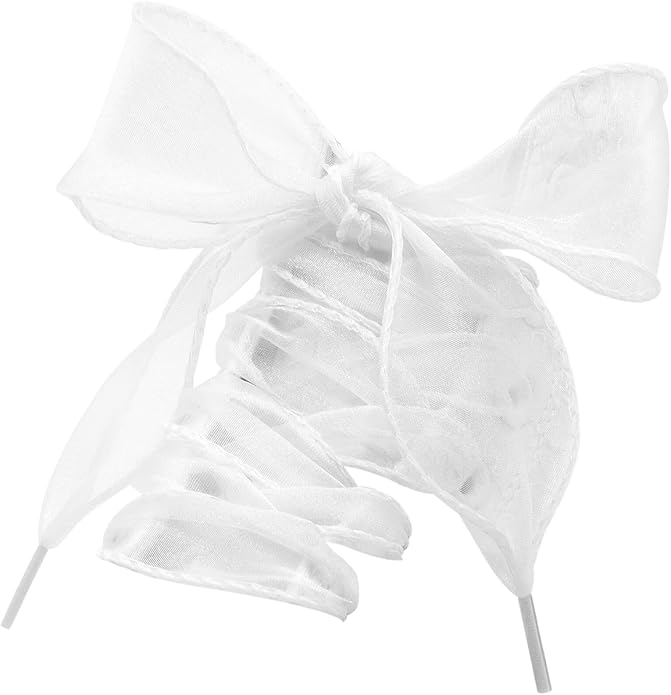 organza sznurowadla biale