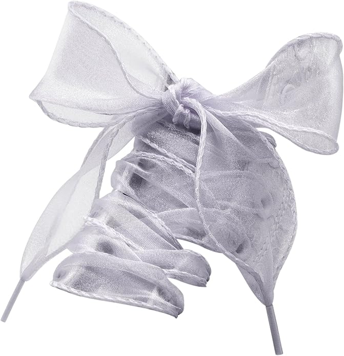 organza sznurowadla srebrne