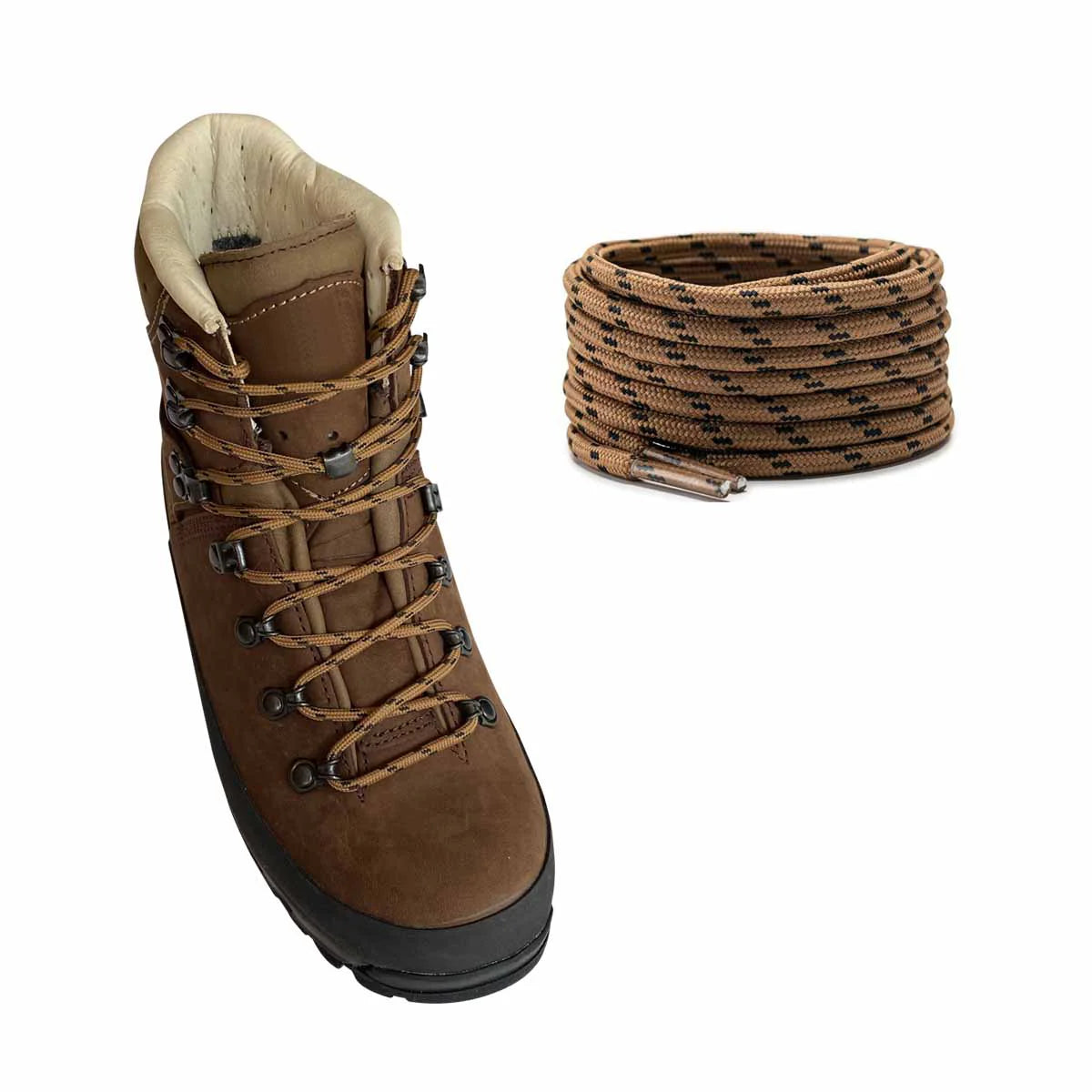 sznurowadla buty trekkingowe brazowe czarne