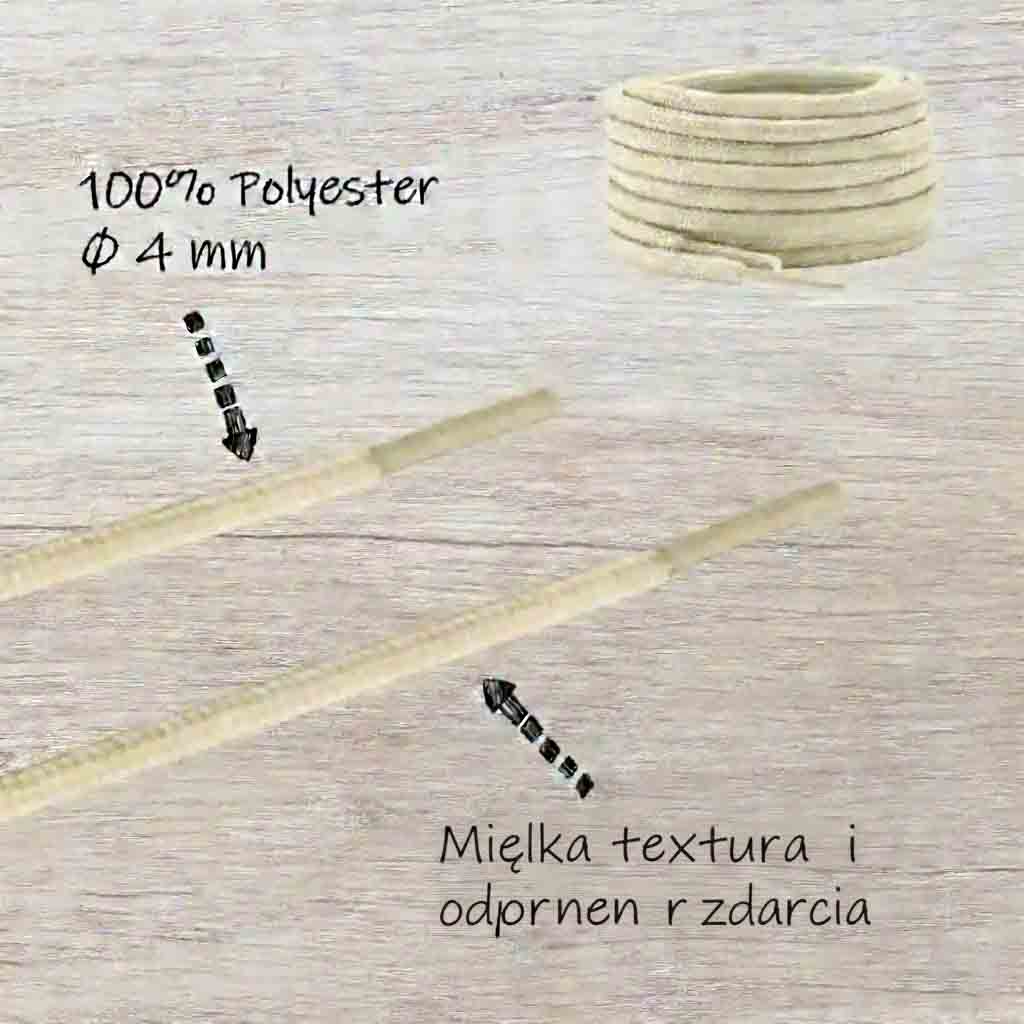 okragle sznurowki bialy kremowy wytrzymale