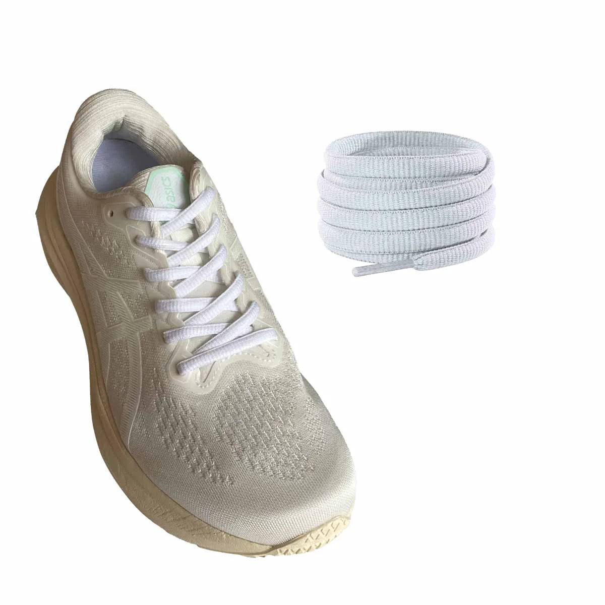 sznurowadla buty biegowe biale