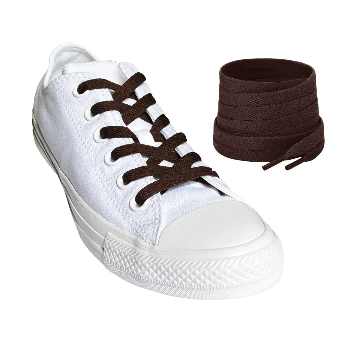sznurowadla sneakersy brazowe ciemne