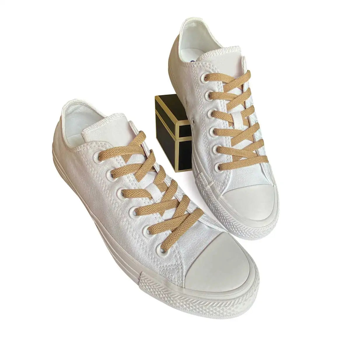sznurowadla sneakersy brazowe jasne