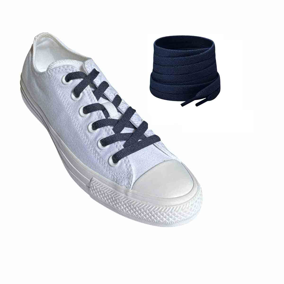 sznurowadla sneakersy niebieskie granatowe buty