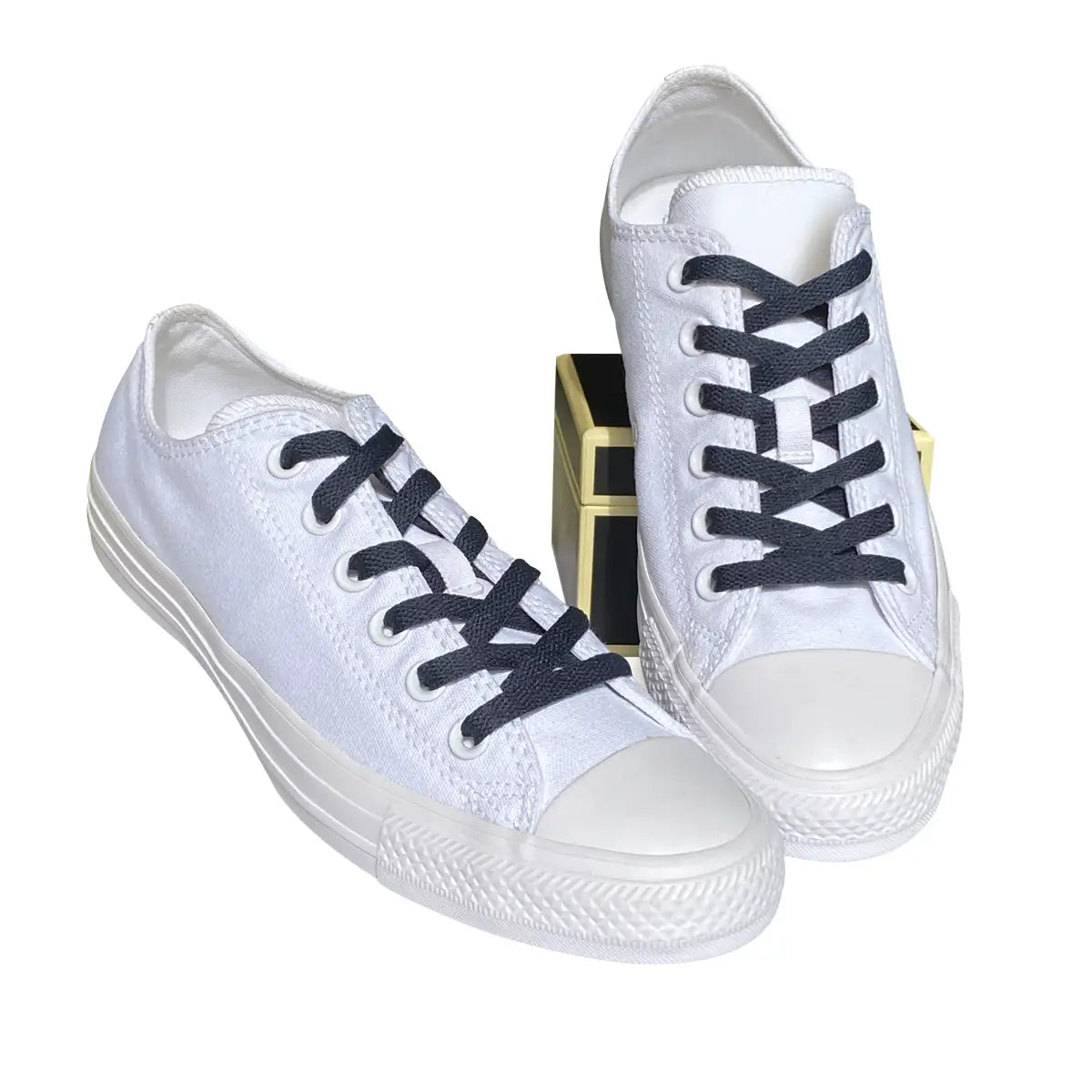 sznurowadla sneakersy niebieskie granatowe