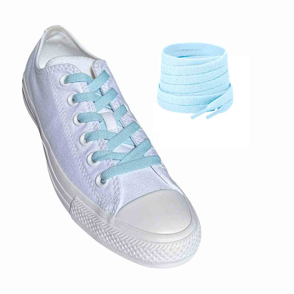 sznurowadla sneakersy niebieskie jasne buty