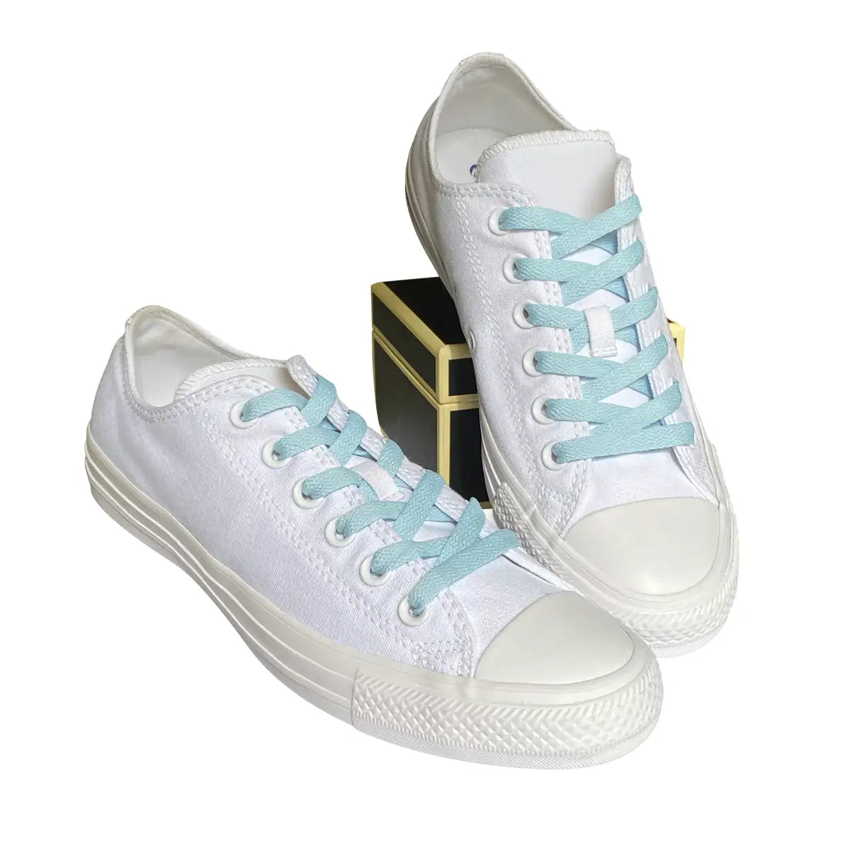 sznurowadla sneakersy niebieskie jasne