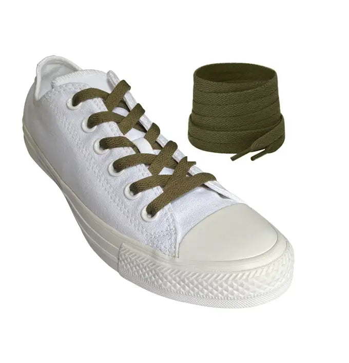 sznurowadla sneakersy oliwkowe