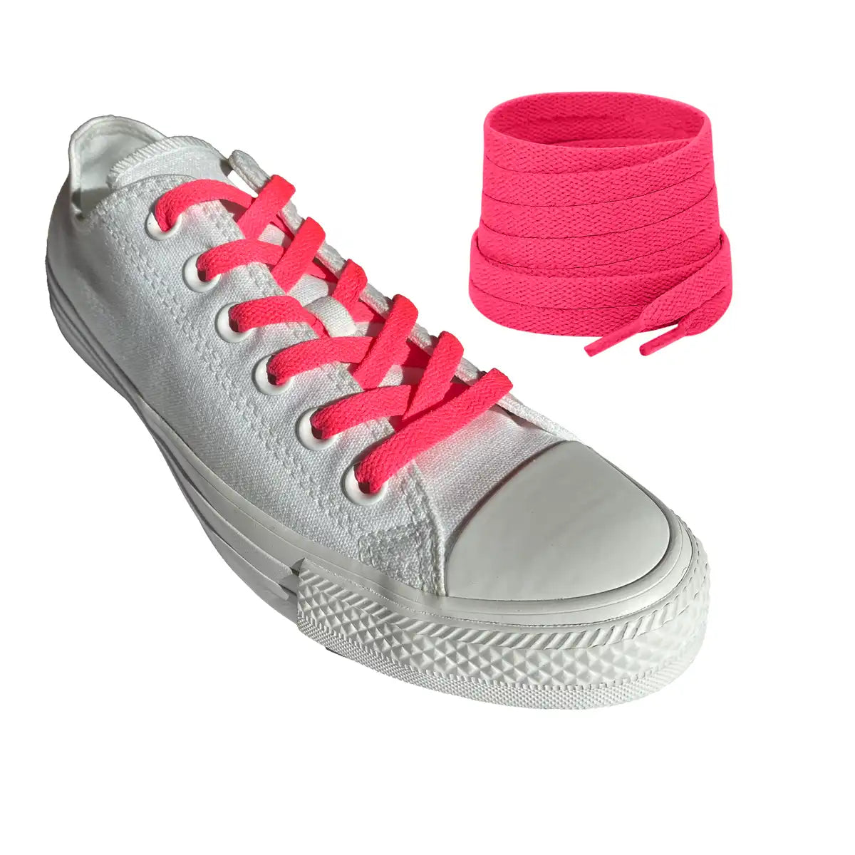 sznurowadla sneakersy rozowe neon