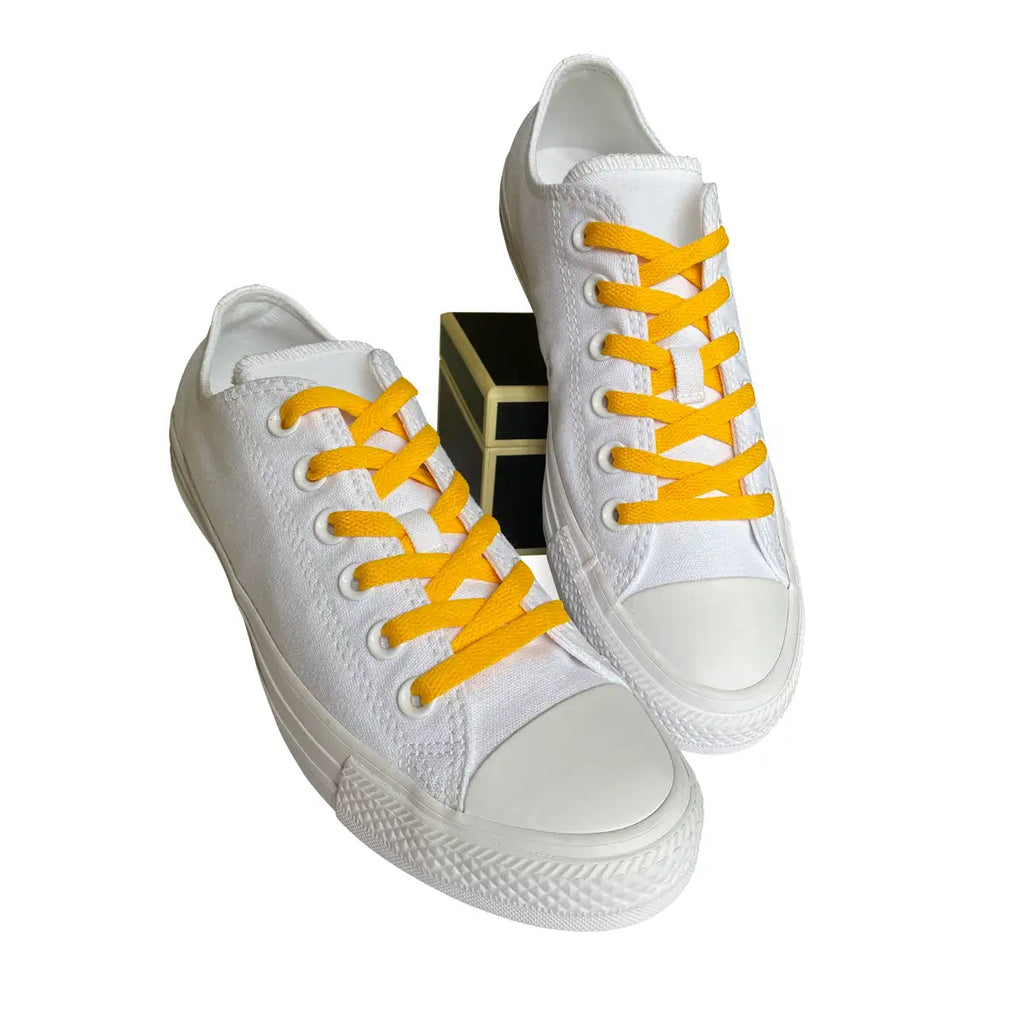 sznurowadla sneakersy zolte ciemne
