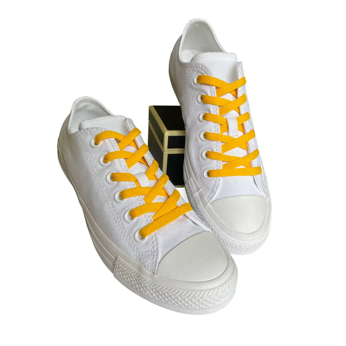 sznurowadla sneakersy zolte ciemne