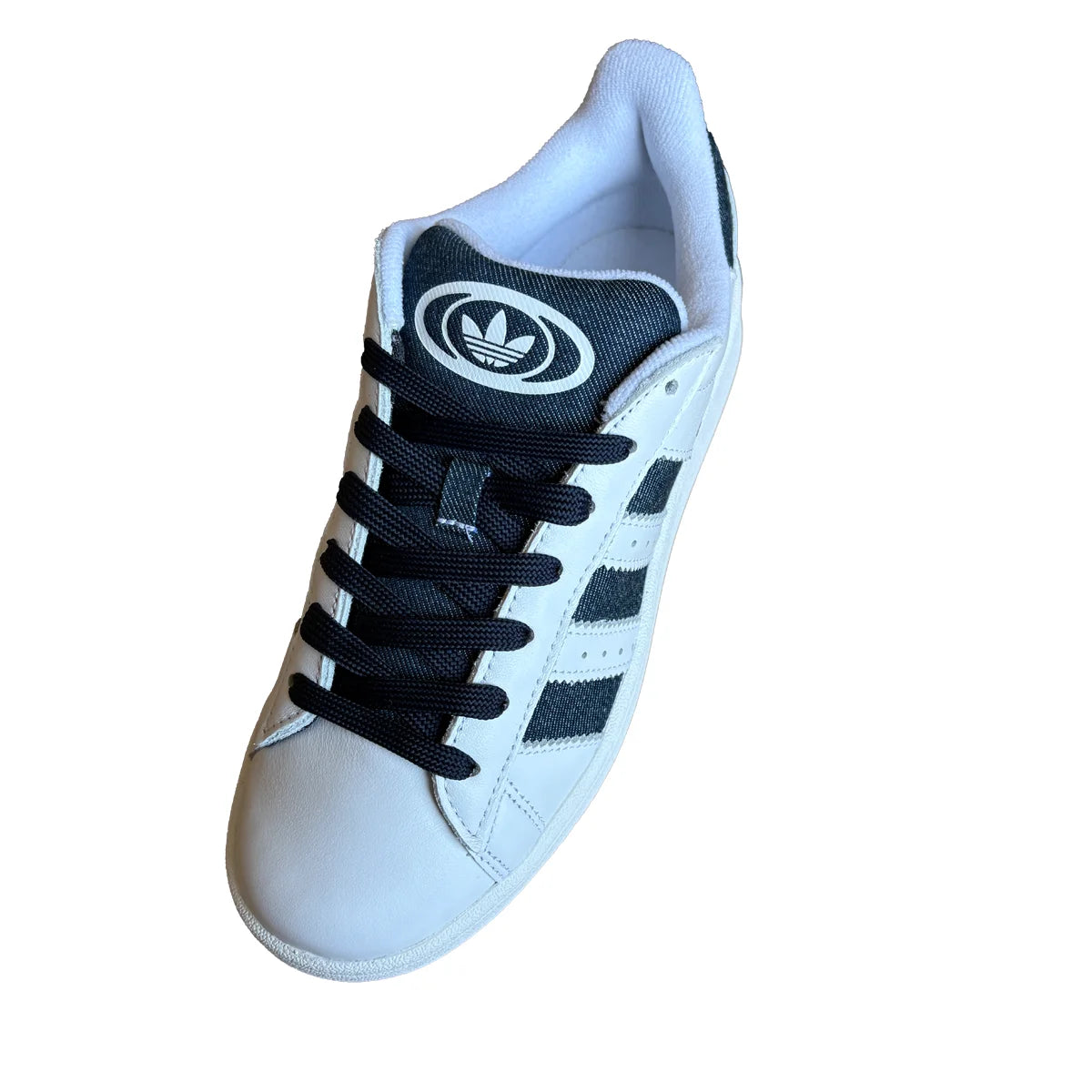 sznurowadla adidas campus plaskie szerokie 1cm niebieskie granatowe