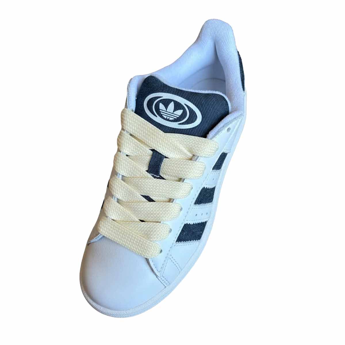 sznurowadla adidas campus plaskie szerokie 2cm kremowe biale