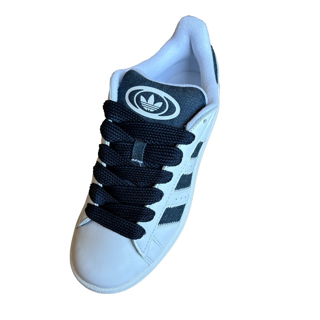 sznurowadla adidas campus plaskie szerokie 2cm niebieskie granatowe