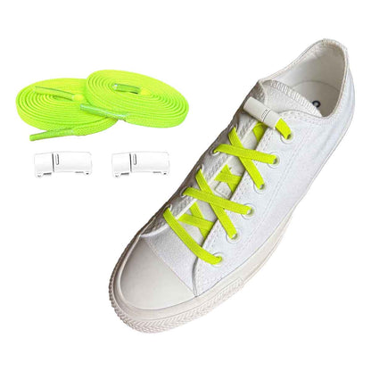 sznurowadla elastyczne zolte neon magnesy biale buty