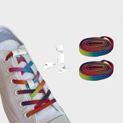 sznurowadla magnesy tecza biale