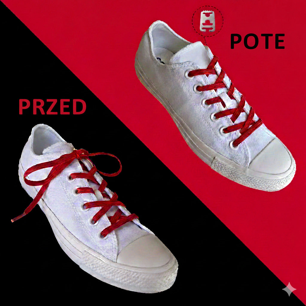 sznurowadla bez wiazania przed i po