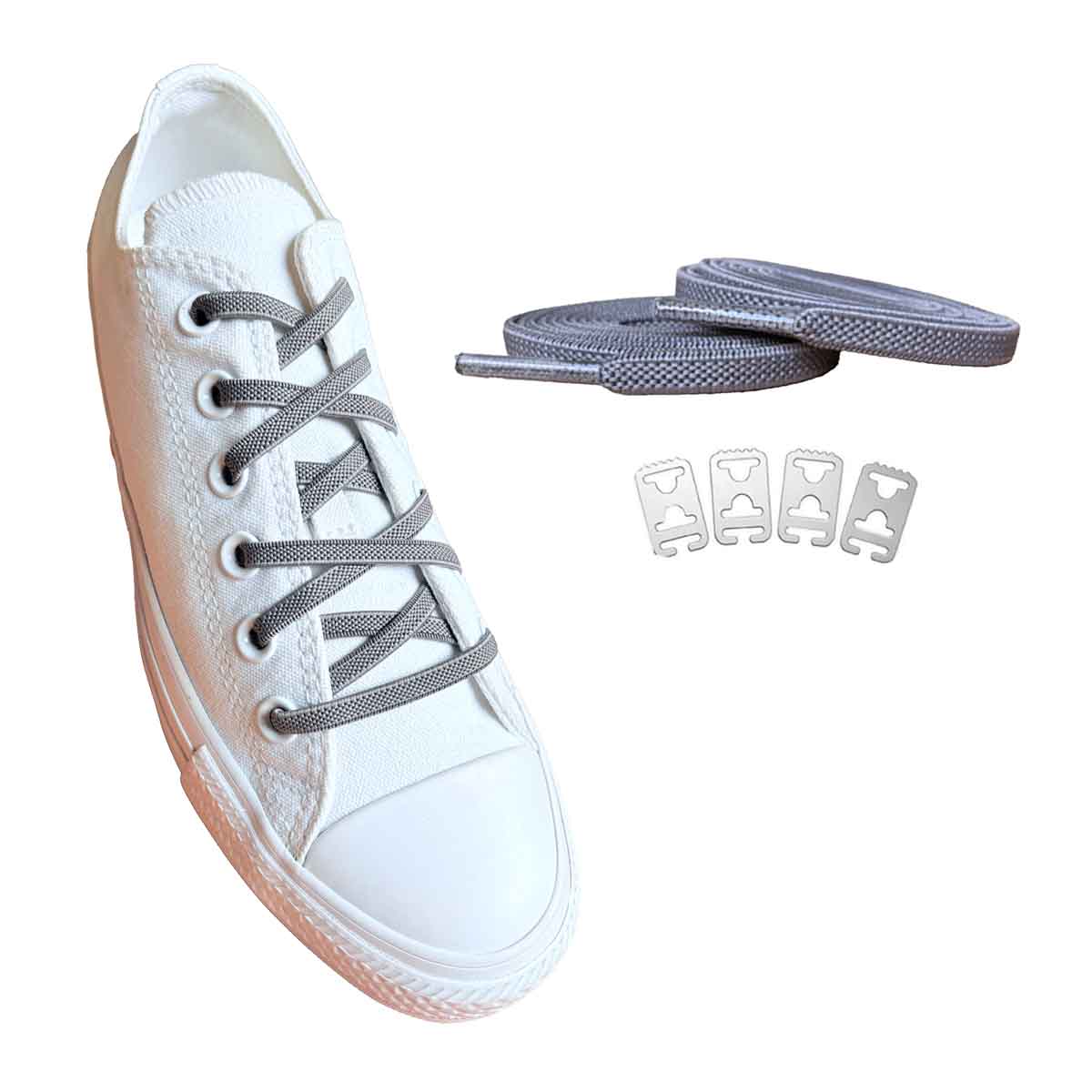 sznurowadla elastyczne szare kotwica buty