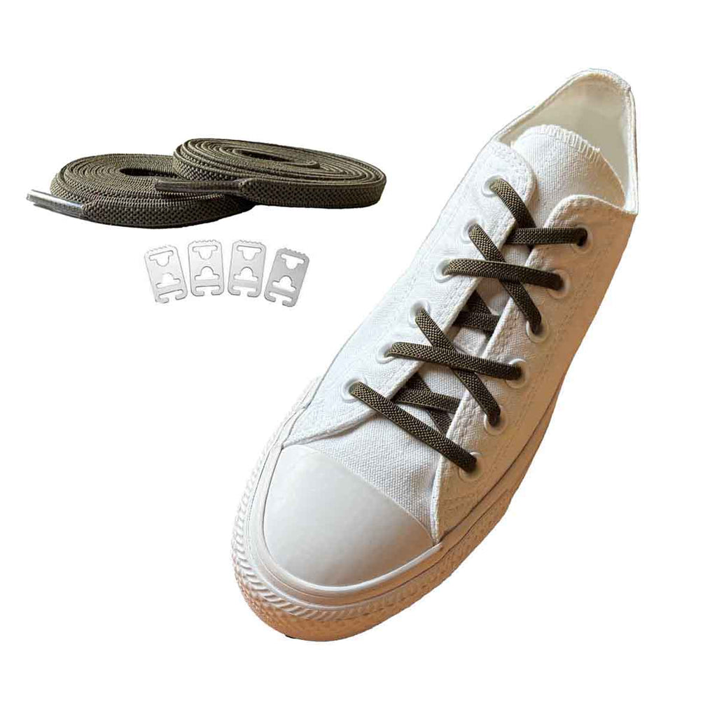 sznurowadla elastyczne zielone oliwkowe kotwica buty