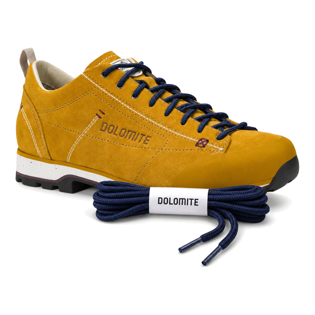 Niebieski granatowy – dolomite sznurowadla niebieski granatowy 02 but zolty