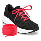 Czerwony neonowy – owalne sznurowadla polokragle buty do biegania czerwony neonowy 03 but do biegania czarny zwoj