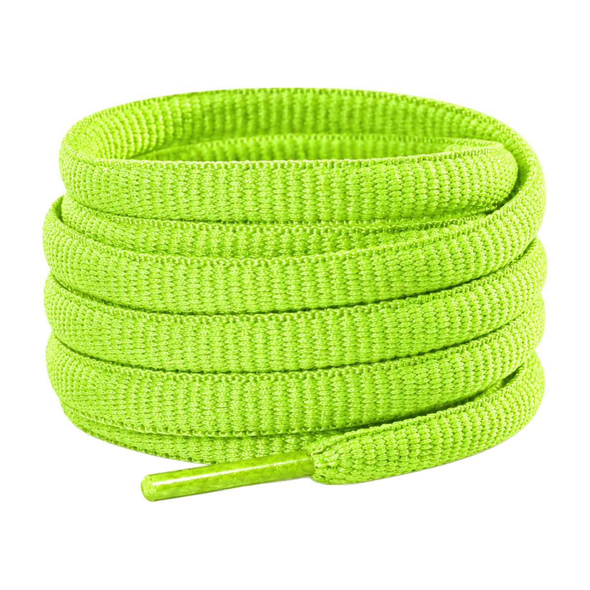Zielony neonowy – owalne sznurowadla polokragle buty do biegania zielony neonowy 01 zdjecie glowne
