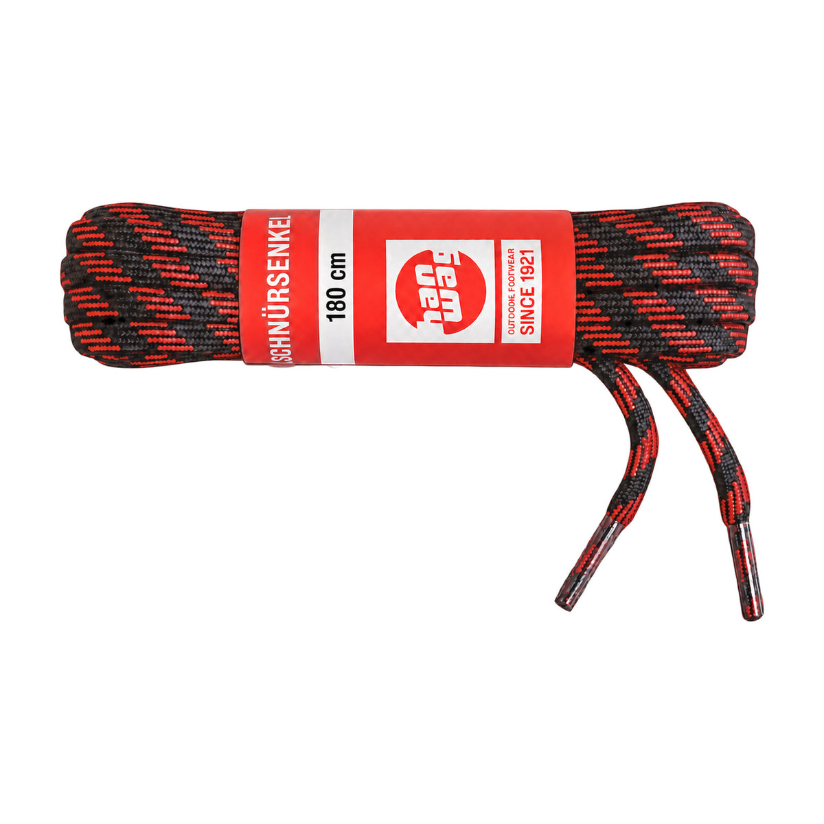 Czarno czerwony / 180 cm – sznurowadla hanwag czarno czerwony 180 cm 01 zdjecie glowne