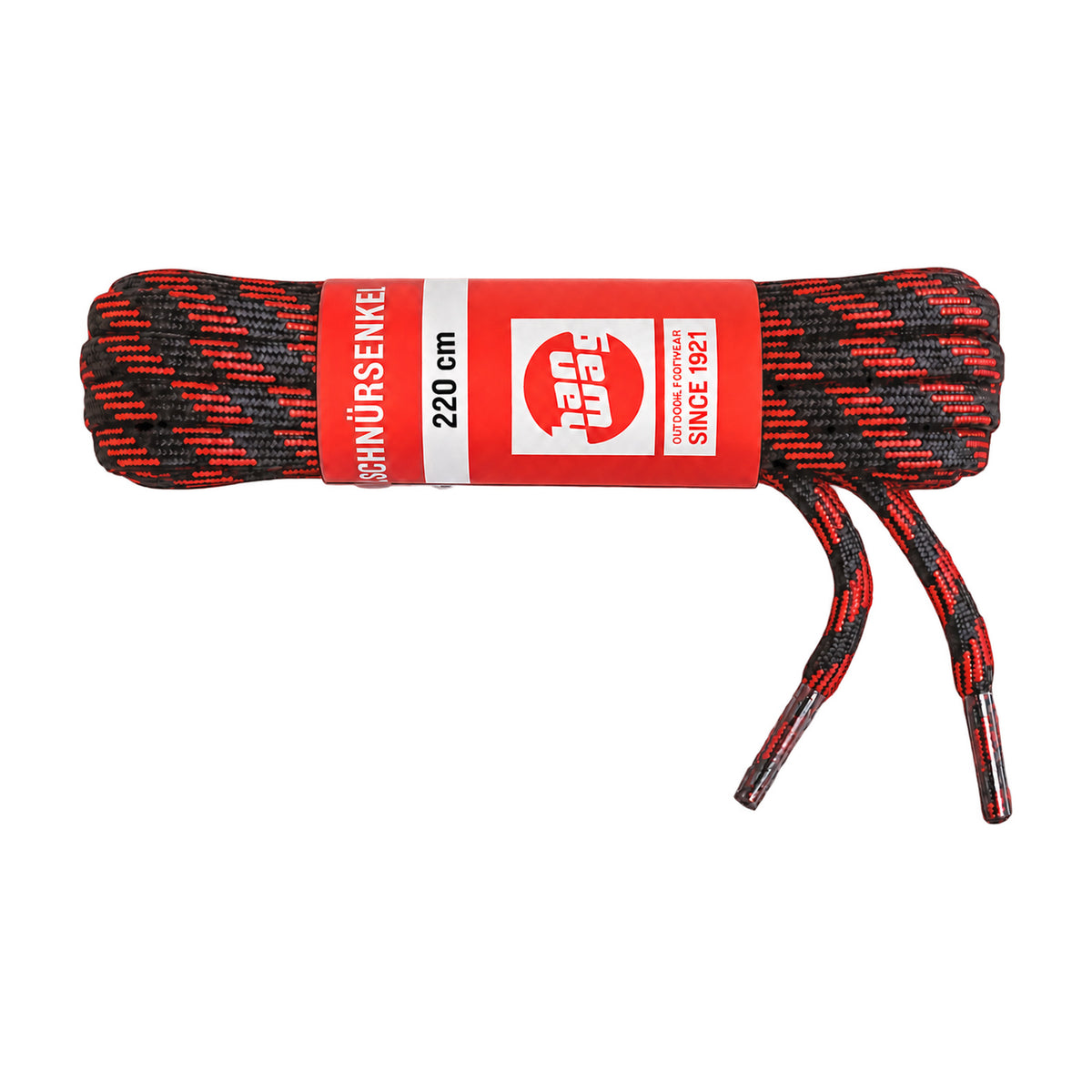 Czarno czerwony / 220 cm – sznurowadla hanwag czarno czerwony 220 cm 01 zdjecie glowne