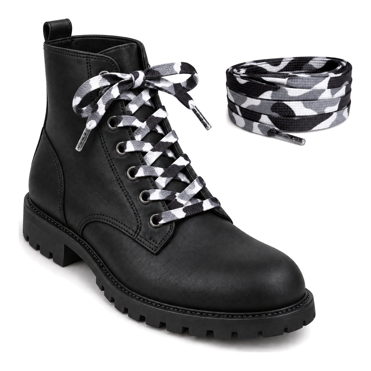 Moro biały – sznurowadla moro bialy 02 but wysoki czarny