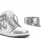 Srebrny – sznurowadla skorzane plaskie srebrny 03 but nike jordan