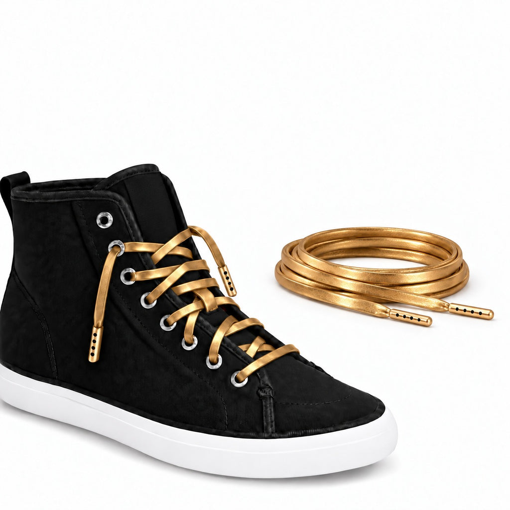 Złoty – sznurowadla skorzane plaskie zloty 04 but sperry