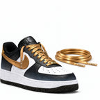 Złoty – sznurowadla skorzane plaskie zloty 05 but nike air force 1