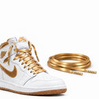Złoty – sznurowadla skorzane plaskie zloty 07 but nike jordan