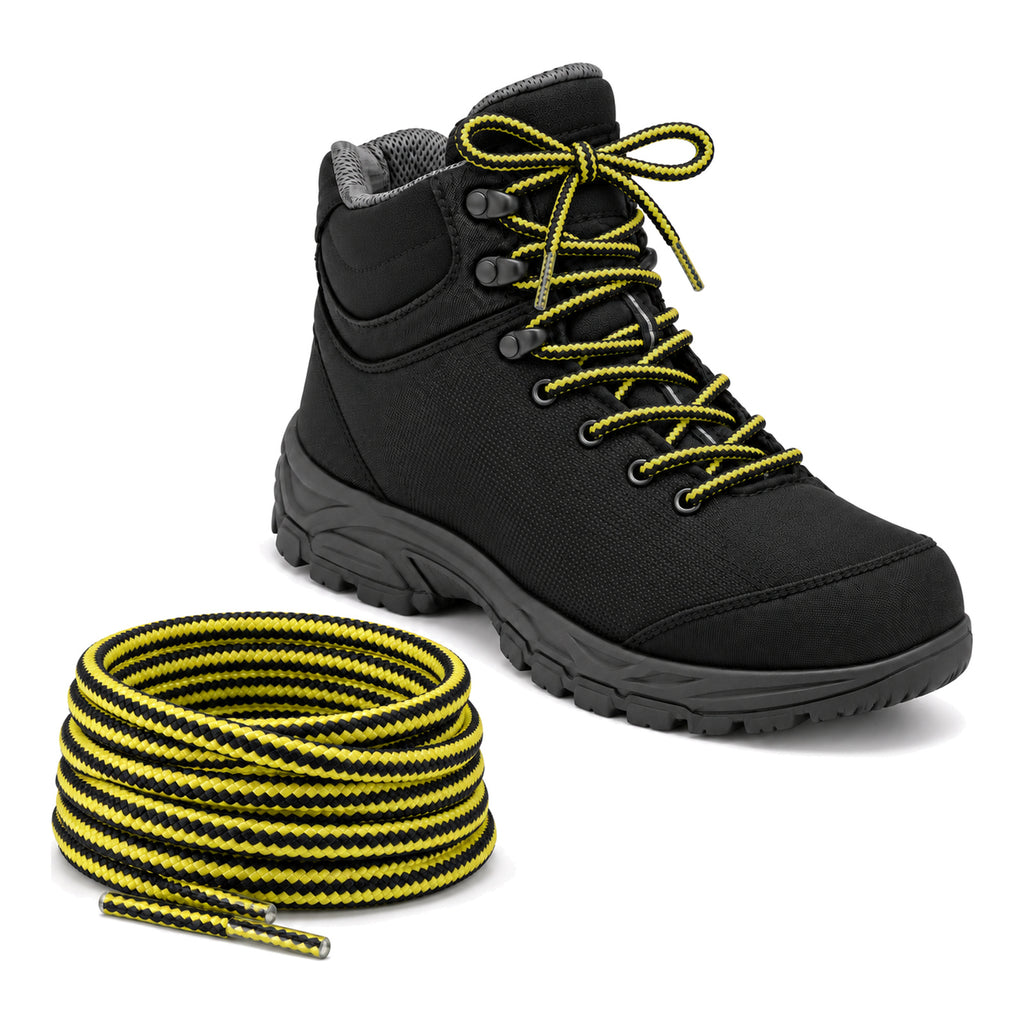 Czarno żółty – sznurowadla trekkingowe czarny zolty 02 but czarny