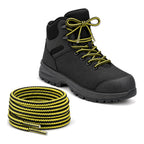 Czarno żółty – sznurowadla trekkingowe czarny zolty 04 but czarny